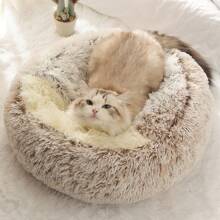 Pet Dog Cat Bed Round Plush Kitten Warm Sleeping Nest Bed Cat Cave House