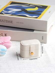 Caja de almacenamiento de joyas portátil y sencilla para viajes, organizador para anillos, collares, aretes, caja de regalo de vuelta a la escuela - Negro - Ver 4