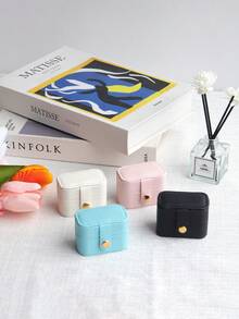 Caja de almacenamiento de joyas portátil y sencilla para viajes, organizador para anillos, collares, aretes, caja de regalo de vuelta a la escuela - Negro - Ver 7