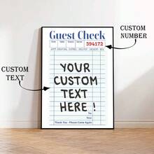 定制宾客支票艺术印刷品、墙面艺术帆布海报、个性化引言标语、公寓墙面装饰、客厅卧室厨房装饰，无框架 - 彩色 - 查看 2