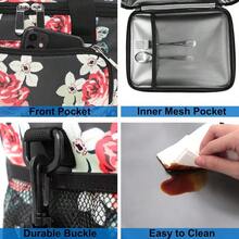Local Shipping-Femuar Reusable Lunch Box For Men/Women - Insulated Lunch Bag Leakproof Lunchbox For Work Office Picnic Beach - Freezable Lunch Cooler Bag With Adjustable Shoulder Strap - Black - Black Foral - View 6