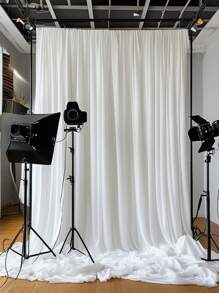 1 pieza Cortina de fondo para ceremonia de boda de satén blanco romántico de poliéster en 3 tamaños (27.5in X118.4in - 78.7in X78.7in X120.2in), adecuada para bodas, fiestas de boda, cumpleaños, aniversarios, San Valentín, Día de la Madre, Navidad, y celebraciones