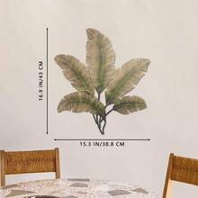1 pieza Decoración de pared de hoja de plátano de madera artificial retro, decoración de pared de alta gama vintage para dormitorio, sala de estar, baño, comedor, oficina, temporada de otoño