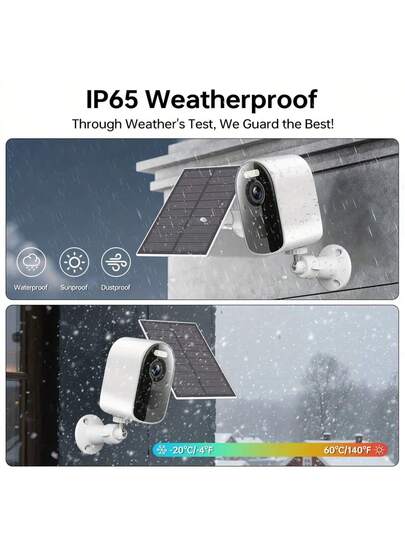 Solar Powered Outdoor Wireless Security Camera, Camera De Segurança Wifi,2K High Definition Slimme Surveillance 5000mAh Battery, Panel Power Supply, 5G WiFi, Full Night Vision, Spotlight Alarm, Two Way Audio, Remote Monitoring Home Cloud Storage/SD Card, Quality Appearance, Property Monitoring. view 7