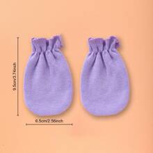 3/4/5/6 Pares de manoplas de unicolor para recién nacidos, aptas para todas las estaciones, guantes de protección de manos para niños y niñas, regalo ideal para recién nacidos