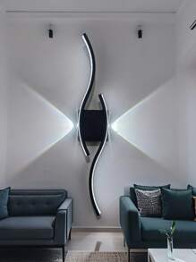 1 pieza Lámpara de pared minimalista y creativa para dormitorio, luz de lectura de mesilla, aplique de cuadrícula para sala de estar, lámpara lineal larga para pasillo, luz de techo para decoración de escalera