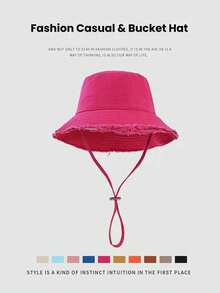 1 Piece Women's Summer Burrs And Big Brimmed Fisherman's Hat Sun Hat Beach Hat Sun Protection Sun Hat UV Protection Suitable For Outdoor Hiking And Cycling Leisure Travel - White - View 12