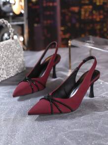 New Fashion Women High Heel Mid Heel Pointed Toe Comfortable Versatile Pumps