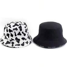 Reversible Bucket Hat For Women, Cute Beach Fisherman Style - Cow - View 6