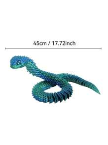 Coil Snake Statue - 3D Printed Soft Poseable Snake Toy, Bionic Animal Model Design, Home Decor, Stress Relief Toy, Sensory Toy, Teens Toy, Glowing Toy (Random Eye Color)