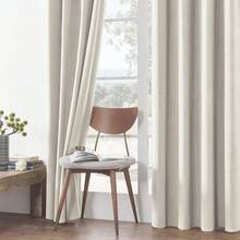 Entrega local Joydeco Cortinas negras 100% opacas de 84 pulgadas, 2 paneles, Cortinas de terciopelo negro lujosas y térmicamente aisladas para dormitorio y sala de estar, cortinas opacas y a prueba de sonido, con bolsillo para barra y presilla (52Ancho X 84Largo) - Blanco - Ver 5