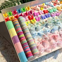 190pcs Women Hair Scrunchies, Hair Ties, Disposable Hair Rings, Hair Accessories Set, Suitable For Casual And Decoration, Claw Clips