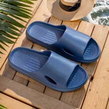 Pantuflas ligeras y cómodas para hombres, de material EVA, de unicolor y con punta abierta, casuales y simples, aptas para uso en interiores y exteriores, antideslizantes y resistentes a olores, para el verano