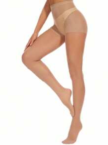 4 pares de medias transparentes de 20 deniers color albaricoque sexy y minimalistas de moda para mujer