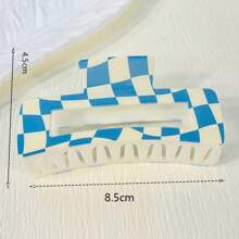 2pcs/4pcs Women's Summer Fashion Multicolor Plaid Hair Clips, Pink/Blue/Black & White/Tartan Hair Claws, Checkered Hair Accessories For Women Beauty Claw Clips