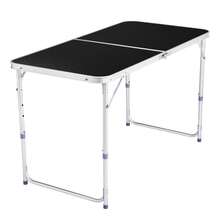 4Ft Portable Multipurpose Folding Table Black - Black - View 9
