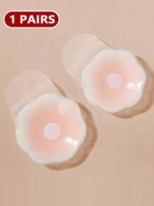 1 Pair Silicone Breast Lift Tape, Invisible Push Up Bra Pads, Self-Adhesive Silicone Sticky Bra Petals, Reusable Breast Enhancing Nipple Covers, Suitable For Party Dresses