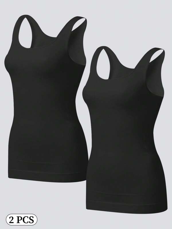 Womens Shapewear Tummy Control  Tank Tops Body Shaper For Women Seamless Square Neck Compression Tops Slimming Body Shaper Camisole