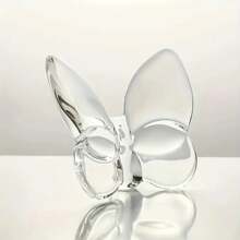 1pc, Elegant Crystal Glass Butterfly Desktop Decor, Home Office Desk Ornament, Bookcase, Living Room Gift For Wedding And Party