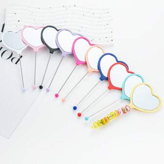 10 piezas de espejos de mano DIY con barras de cuentas desmontables, adecuados para la fabricación de joyas, adolescentes y adultos, decoración del hogar estilo bohemio, proyectos artísticos de regalo de fiesta (múltiples colores a elegir)