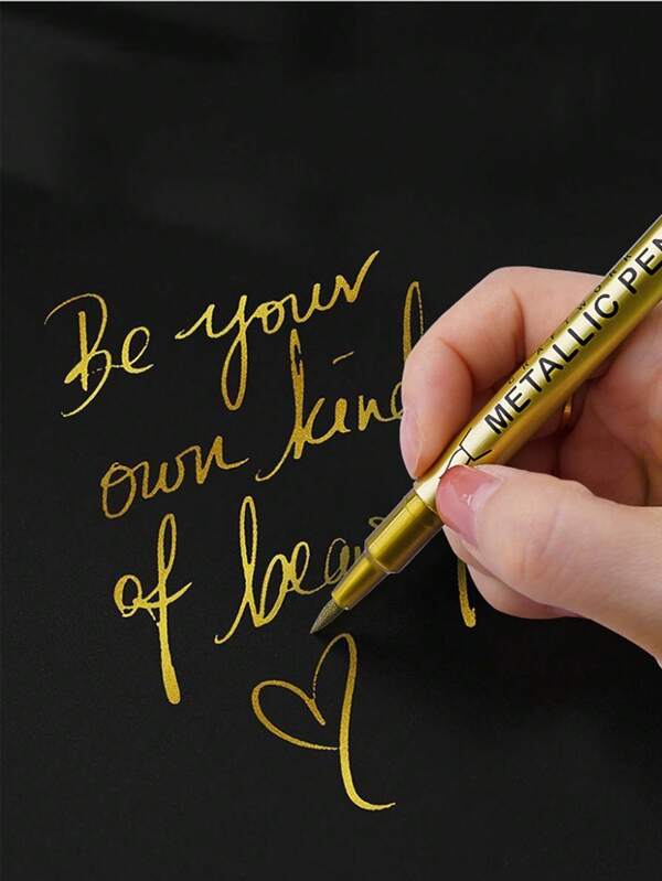 10 pièces de marqueurs métalliques dorés et argentés, art DIY, peinture permanente imperméable, pointe de 1,5 mm, stylos pour moule de résine, peinture artistique, fournitures pour étudiants, convient pour la décoration de vacances et l'utilisation de bureau scolaire