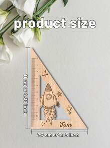 School Is Starting! Customized Wooden Children's Triangular Rulers, Teacher's Vector Graphics, Customized Name Triangular Rulers. On The First Day Of School, School Supplies, Children's Gifts, Unicorn Patterns, Rocket Patterns, Hot Air Balloon Patterns, Wooden Rulers, Suitable For Boys And Girls, Essential School Supplies., School Supplies,Back To School