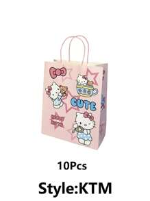Sanrio 1/5/10 Stücke/Set Hello Kitty Geschenktasche, modische niedliche Geschenkverpackungstasche, Handtasche, Einkaufstasche für Geburtstag, Valentinstag (einige Teile können zufällig sein)