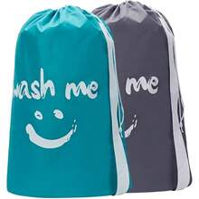 2 Pack XL Wash Me Travel Laundry Bag, Dirty Clothes Organizer, Large Enough To Hold 4 Loads Of Laundry, Easy Fit A Laundry Hamper Or Basket