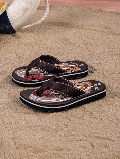 1 paio di ciabatte infradito casual comode e antiscivolo con design a macchina da corsa, adatte per bambini, ideali per l'estate