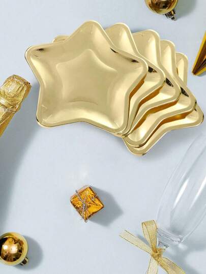 20pcs/10pcs/5pcs/1pc Creative Star-Shaped Plates, Multi-Piece Set Suitable For Birthday Parties, Cake And Snack Service, Holiday Gatherings, And Photography Props