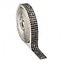 自粘水晶钻钻石丝带 12.1 卷 0.9 厘米宽 共 12.1 码 多功能 DIY 装饰闪亮宝石艺术工艺品贴纸胶带闪光鞋衣服（多种颜色）