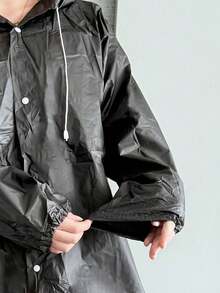 1 Stück Anti-Lecken Regenmantel Cape für Erwachsene unisex wiederverwendbarer Regenmantel Notfall-Regenmantel mit Kapuze und Kordelzug für Outdoor, Motorrad, Fahrrad, Wandern, Angeln und Bergsteigen