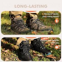 Stepace Round Shoelaces [2 Pairs] Heavy Duty Boot Shoe Laces For Hiking Work Boots - 點黑白 - 查看 5
