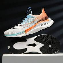 New Breathable & Durable Unisex Outdoor Sports Sneakers, Lightweight Cushioned Rebound Competitive Running Shoes For Students And Adults - Orange - View 4