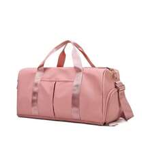 Bolsa deportiva multifunción negra para gimnasio, mochila grande para yoga con múltiples bolsillos, bolsa de viaje portátil, correas de hombro ajustables, duradera, con bolsillo impermeable para toalla húmeda. - Rosa - Ver 1