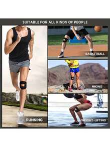 1 Pc-Adjustable Elastic Patella Knee Brace For Knee Discomfort, Knee Compression Sleeve Knee Brace, Workout Knee Pads For Women And Men-Suitable For Basketball, Tennis, Fitness, Running-10cm/4in Above Knee Circumference:30-56cm/12-22in, Black/ Grey