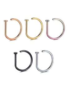 20Pcs Women Fake Nose Piercing Ring Hoop Septum Non Piercing Nose Clip Rock HipHoop Stainless Steel Fashion Punk Body Jewelry