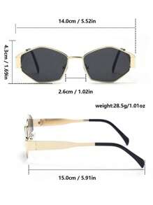 2 pièces Lunettes de vue vintage asymétriques or-gris et or-brun