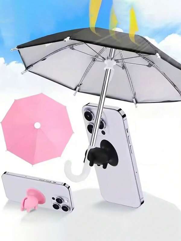 Support de téléphone portable en forme de mini parapluie créatif, support universel et étanche pour smartphones, accessoire portable pour la pluie et le soleil en extérieur
