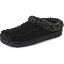 Zuecos de espuma viscoelástica transpirables para interiores y exteriores Dearfoams Brendan para hombres con anchos amplios - Negro (sarga) - Ver 1