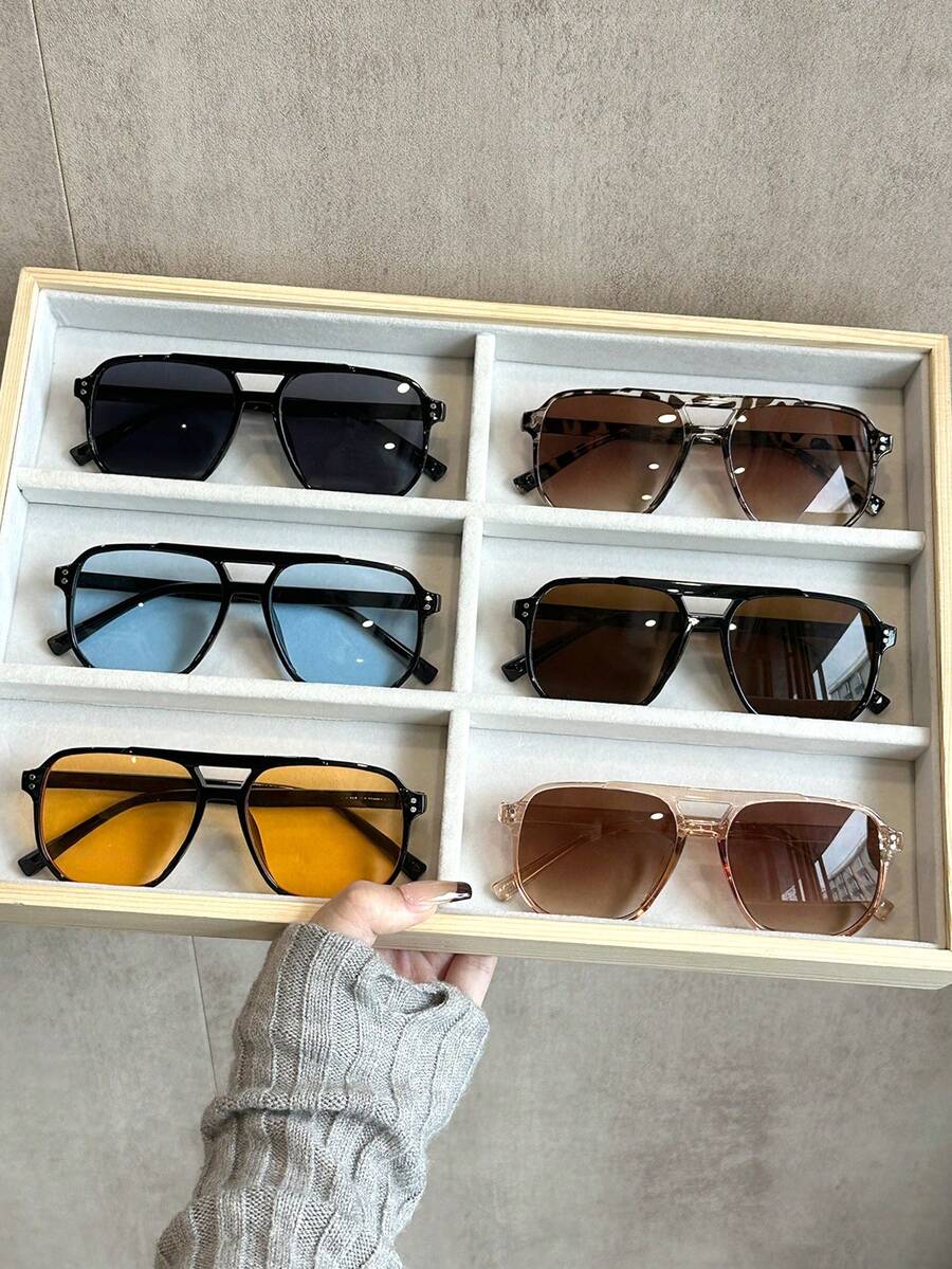 6副/套 经典优雅知性时尚女式眼镜，适合日常生活、商务休闲、户外活动，时尚配饰，适合所有脸型