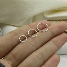 1pc Minimalist 925 Sterling Silver Anti-Allergic Nose Ring, Round Inner Diameter 6mm, 8mm, 10mm Nose/Cartilage Piercing Jewelry For Women - Silver - View 4