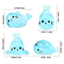 20 件装，四个迷你海豹夜灯饰品，全新夜灯微型海洋动物树脂工艺品，可爱海豹、企鹅、海狮、鱼，适用于迷你花园和水族馆的 DIY 配件，微景观鱼缸饰品，户外花园饰品