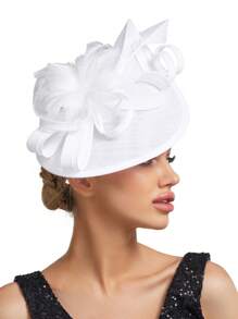 1pc Vintage Feathers Flower Arrow Fascinator Hat Women Church Kentucky Derby Fascinator Headband For Bridal Headwear Wedding Dress Hat Tea Party Accessories For Halloween Hair Accessories Women