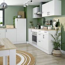Miroytengo Módulo Inferior Cocina Kira Moderno 1 Puerta Blanco Brillo y Roble Canadian 60x90x60 cm - Blanco - Ver 5