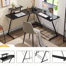 Escritorio En L Multifuncional Moderno Calidad Profesional - Negro - Ver 3