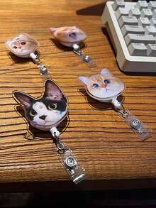 Custom Pet Badge Reel - Personalized Dog Or Cat Face Photo Keychain, Nurse ID Holder, Name Badge Clip, Nurse Life, Unique Work Badge - Badge Scroll - View 4