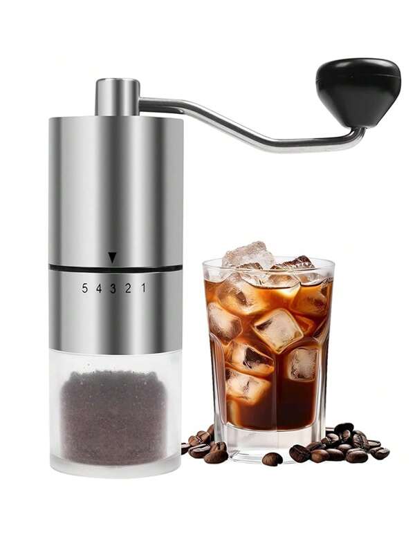 Manual Stainless Steel Coffee Grinder, Portable Grinder With Handle, Hand-Operated Coffee Grinder. For Camping, Travel, Espresso. Convenient, Portable, Easy To Use Espresso Bean Grinder