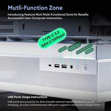 Aqua 7, Pre-Installed 6 * 120mm PWM ARGB Fan, ATX Mid Tower PC Case, Computer Case With Panoramic View Tempered Glass Front & Side Panel, Type C Port, Gaming PC Case, Black