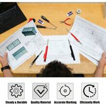 DIBALIYI Zimmermannsbleistift-Set, solider Zimmermannsbleistift mit 40 Bleistiftminen und 2 Radiergummis, Zimmermannsbleistifte Markierungswerkzeuge für die Baustelle oder Architektenzeichnung